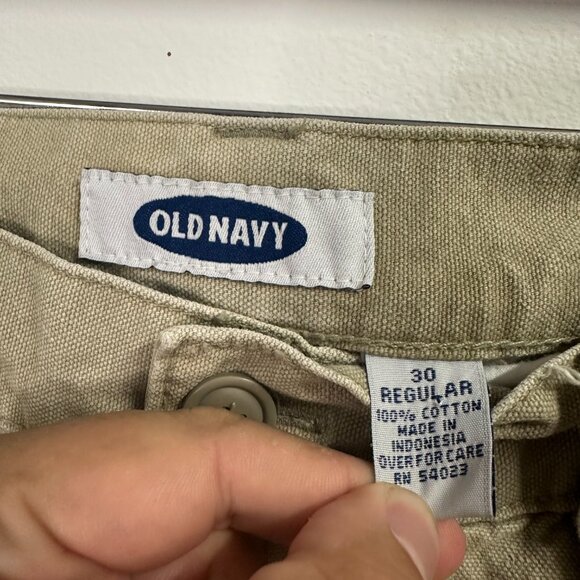 Y2K Old Navy Wide Leg Zipper Cargo Pants Khaki Brown Skater Skate Men's Sz 30 - Picture 4 of 7